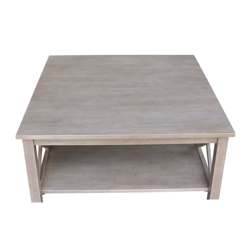 Rossitano Solid Wood Single Coffee Table, Washed Grey Taupe, 18" H x 36" L x 36" W