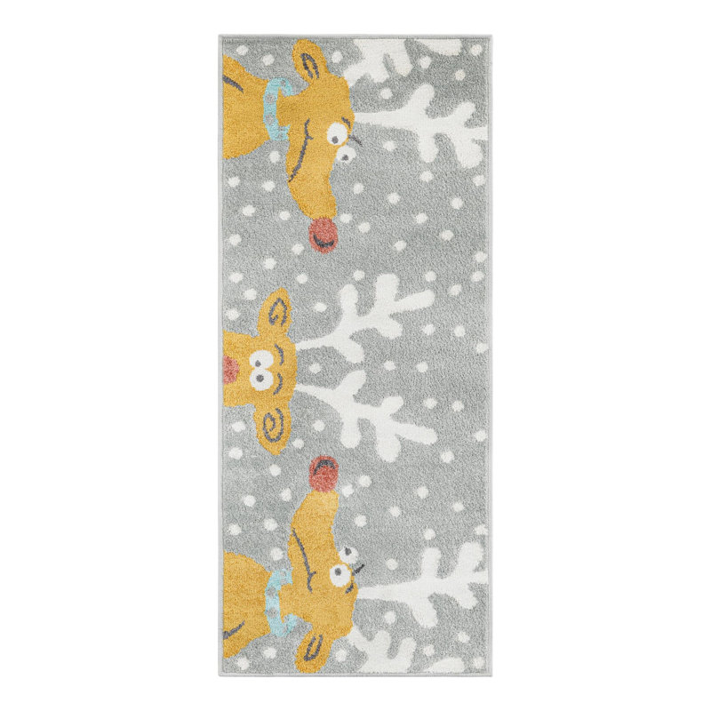 Tapis pour enfant Unique Loom Reindeers Whimsy, Tapis de couloir 2 pi 2 po x 5 pi 1 po