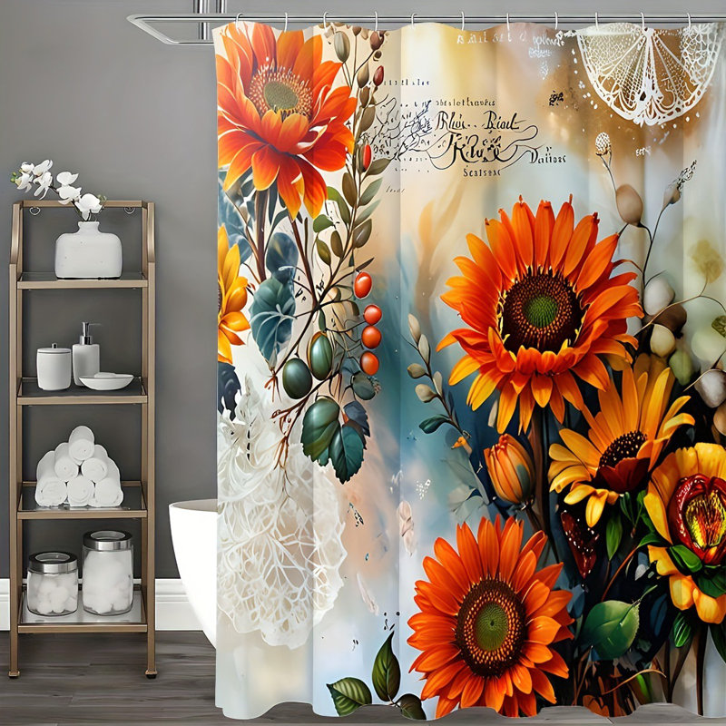 Shower Curtain with Hooks Included, 72"H x 72"W