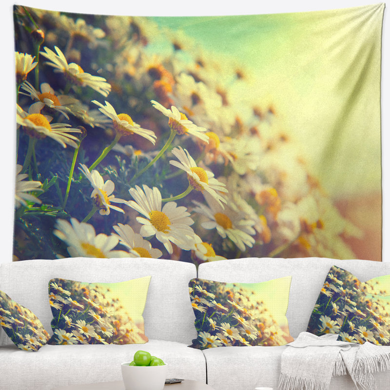 Tapisserie chamomiles floral, H 78 po x l 92 po