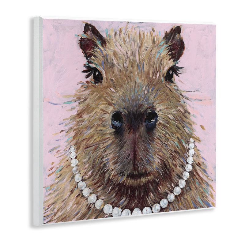 Plaque Capybara avec collier de perles, design Studio Bautista