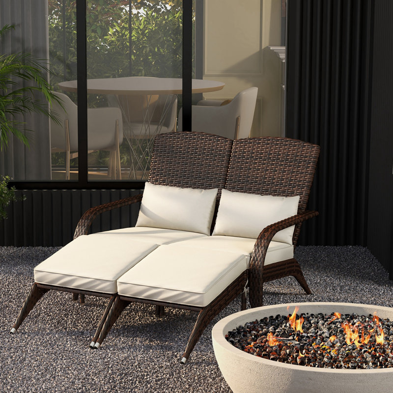 Chaise Adirondack Pershore, Brun / blanc crème