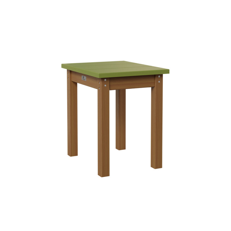 Berlin Gardens Economy End Table, Kiwi Green, Natural Teak