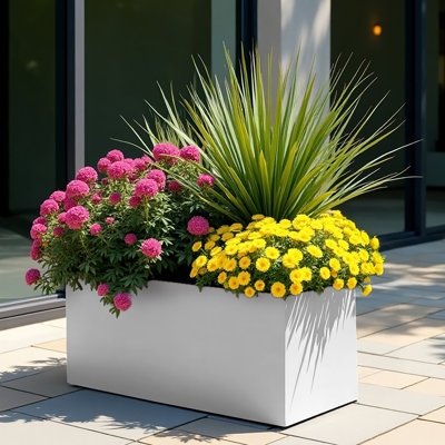Frostproof, Concrete Effect Garden Planter Pot with Drainage Holes