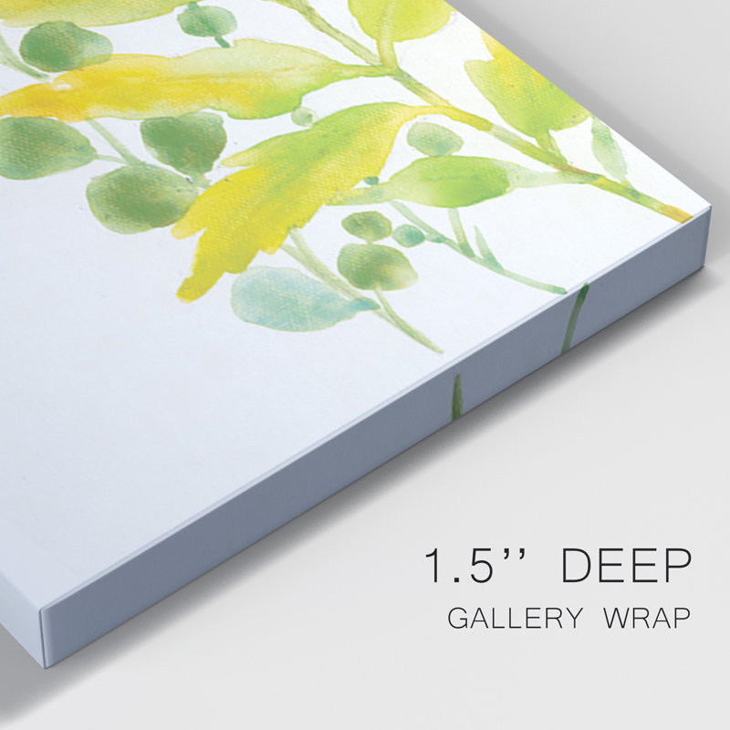 " Mixed Greenery I " 3 - Pieces, 12'' H x 8'' x W x 1'' D