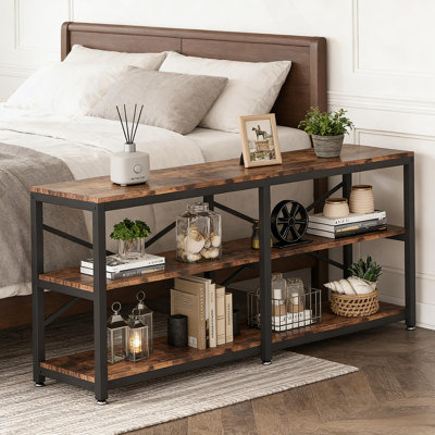 Rustic Farmhouse Style Sofa Table,3-Tier Hall Table,Console Table,TV Stand,Bookshelf