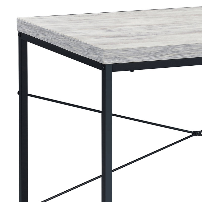 Bureau d'écriture avec base en métal, Blanc, H 28,56 po x l 47,56 po x P 22,56 po