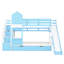 Lit superposé Twintwin avec 2 tiroirs, 3 tablettes et glissière - bleu. Fabrication en bois massif depuis plus de 6 ans. Aucun sommier tapissier requis. 106,3 po x l 76,6 po x H 72,8 po. Capacité de poids de 250 lb par glissoire bleue. 6.-1641820459-1641820457