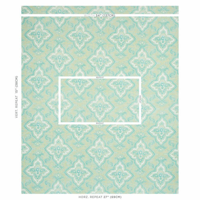 Amalia Medallion Handmade Print Fabric, Mineral