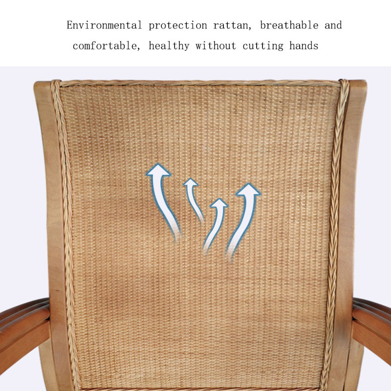 Chaise berçante en rotin véritable
