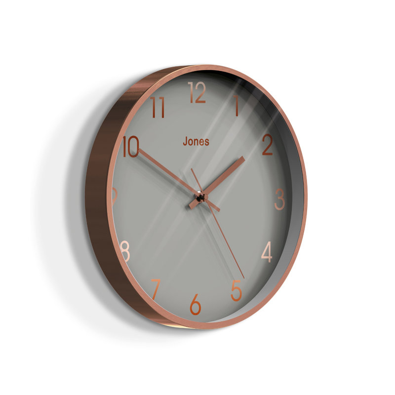 Metal Wall Clock, Brushed Rose Gold