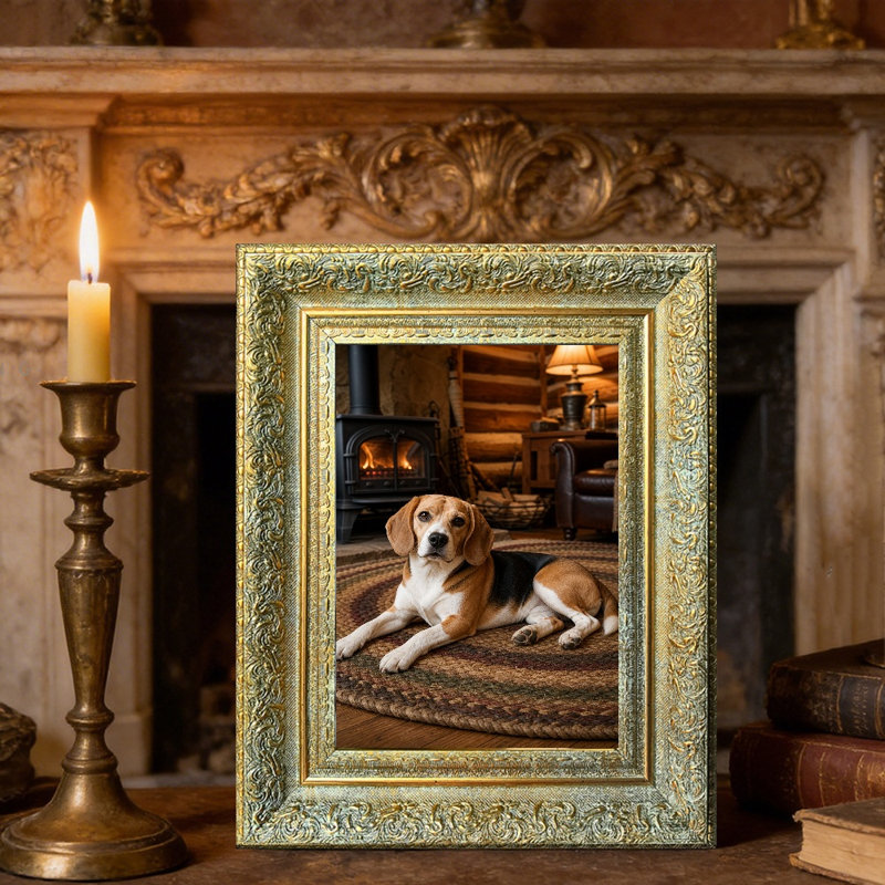 Cadre photo mural doré antique 1PC pour photos et souvenirs 5 "x 7", Antique Gold, 1, 5" W x 7" H