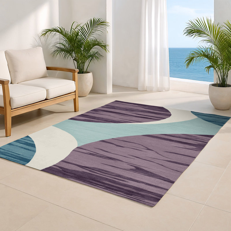 Watercolor Pink Indoor and Outdoor Area Rug, Rectangle 4' x 6'