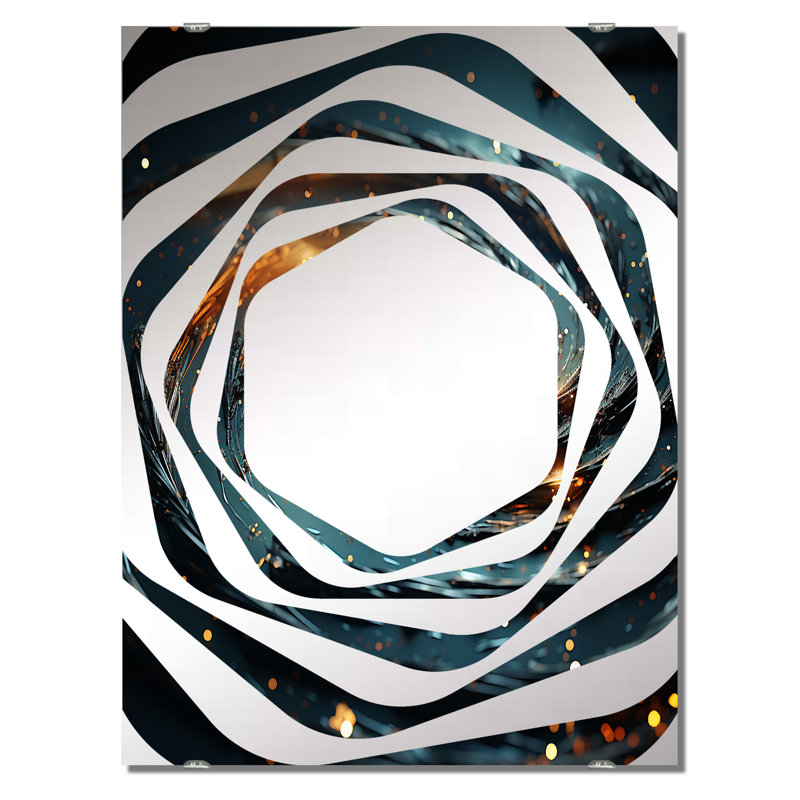 Davidenko - Miroir mural à spirales abstraites grand MIR137965, 40 po x 30 po
