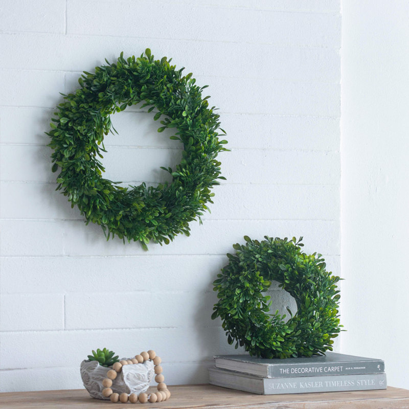 Couronne de verdure décorative 2 pièces pour porte d'entrée, 16 pouces et 12 pouces de différentes tailles