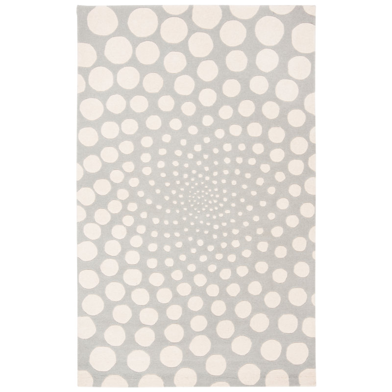 Tapis à pois en laine et viscose touffeté à la main Decara Soho, Rectangle 2 pi x 3 pi
