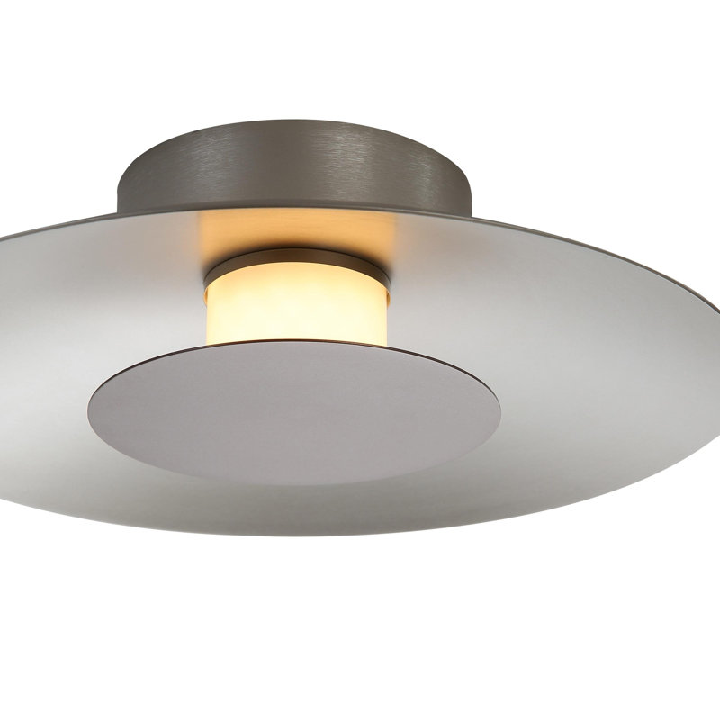 Plafonnier DEL intégré Luma, Nickel sablé, Café argenté