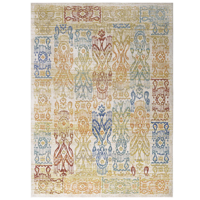 Modway Solimar Distressed Southwestern Aztec Area Rug, Rectangle 8' x 10'