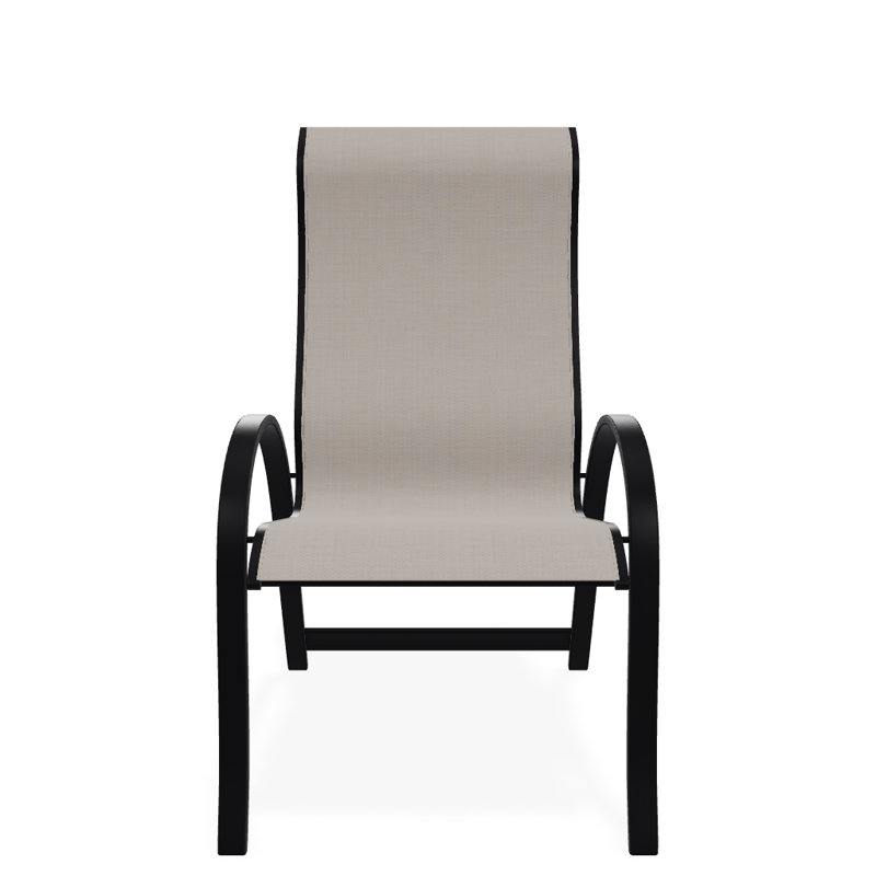 Chaise de patio empilable Hirotaka Supreme, Naturel, Noir texturé