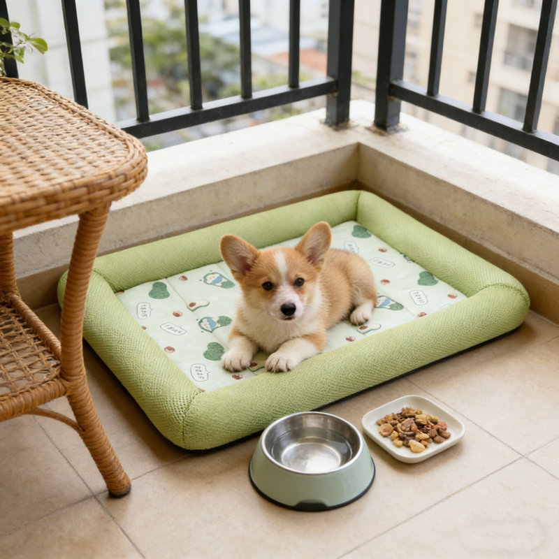 Tapis de refroidissement 19,7 x 15,8 x 3,2 po pour animaux de compagnie Summer Pet, Vert