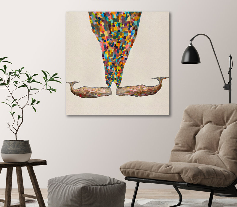 Baleine par Eli Halpin - reproduction d'art sur toile, H 24 po x l 24 po