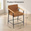 Tabouret de comptoir avec cadre en fer - ensemble de 2 - noir et brun rougeâtre-356875574