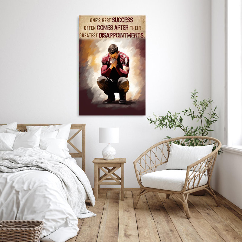 «Man Ones Best Success», reproduction d'art graphique sur toile tendue 1 pièce, H 20 po x l 16 po x P 1,25 po