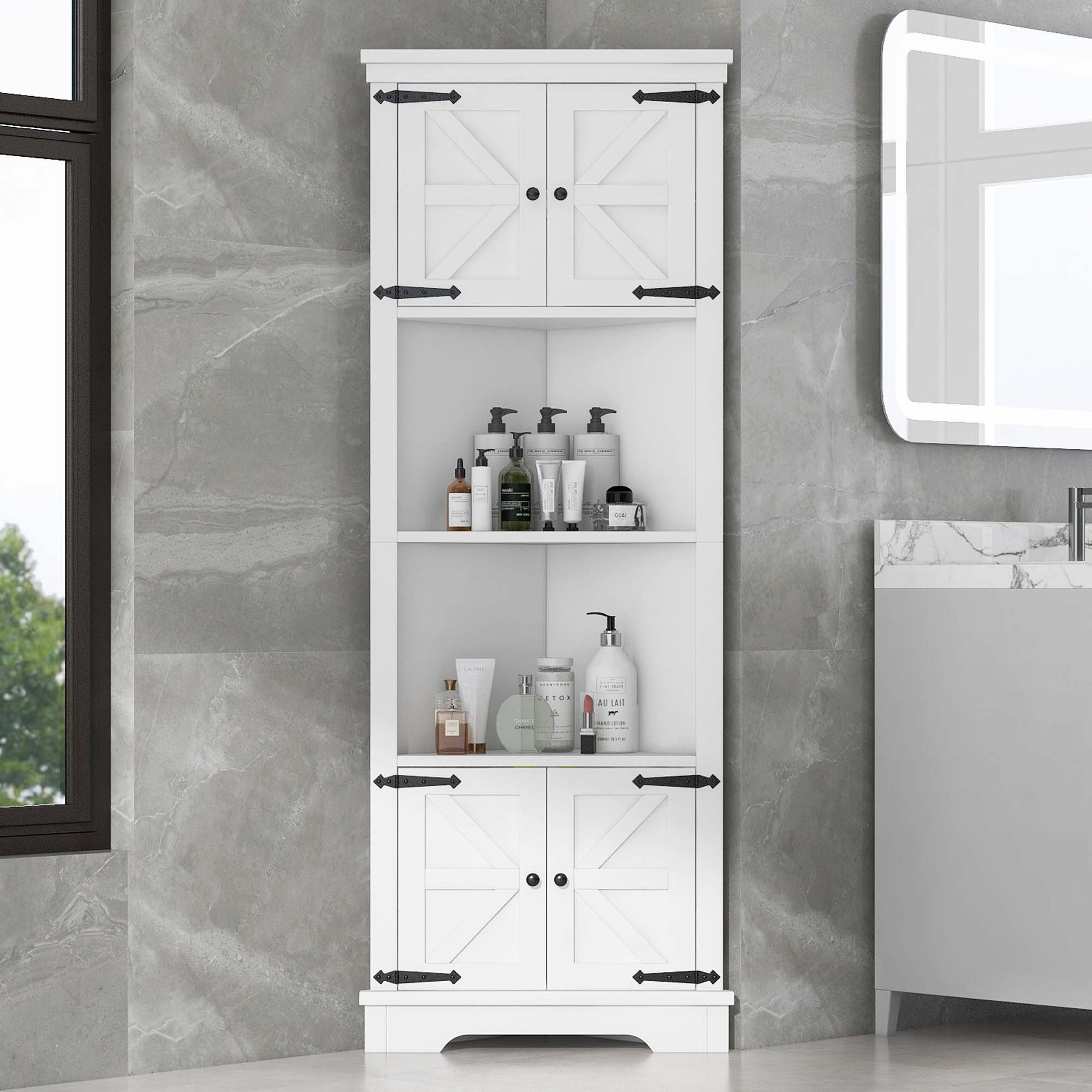 Red Barrel Studio® Tall Corner Bathroom Storage Wayfair
