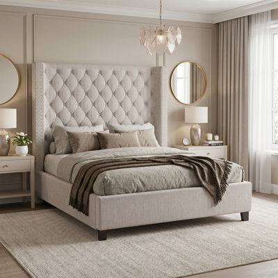 Charette Upholstered Wingback Bed