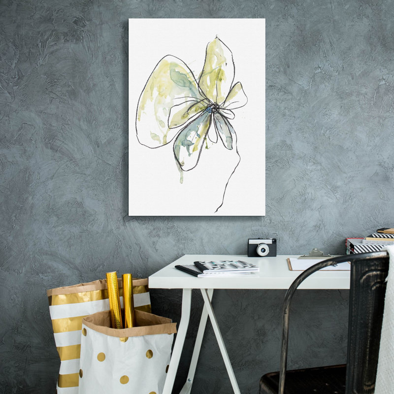 «Citron Modern Botanical» par Jan Weiss, art mural sur toile, H 26 po x l 18 po x P 0,75 po