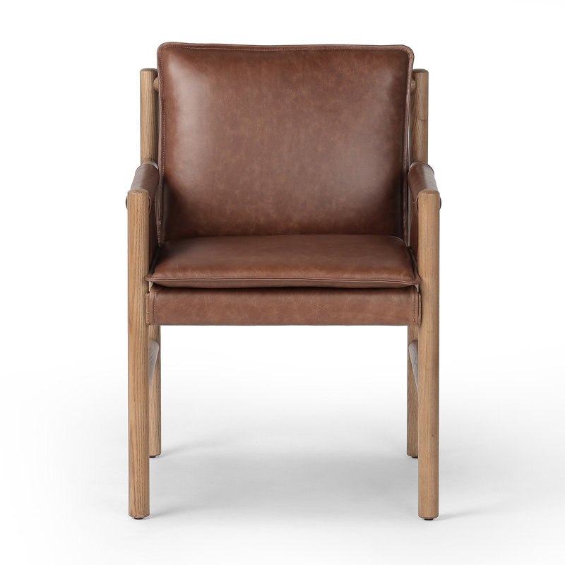 Kellis Leather Upholstered Arm Chair
