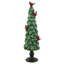 Décoration d'arbre de Noël vert scintillant avec cardinaux rouges-73908935