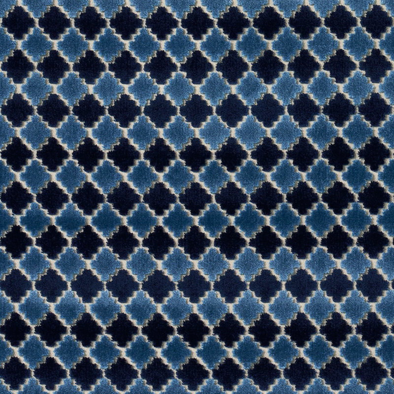 Tissu en velours Marrakech, Indigo