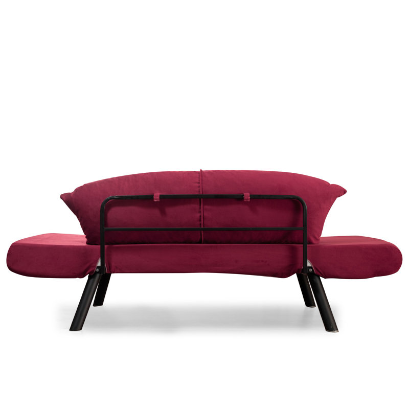 Canapé-lit rembourré 82,68 po, Polyester rouge foncé