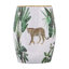 Tabouret de jardin en céramique à thème Jungle, table d'appoint multifonctionnelle avec graphiques guépard et jungle pour une utilisation intérieure et extérieure