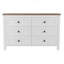 Commode en bois de style rétro avec 6 tiroirs, armoire de rangement pour chambre à coucher-2031777796