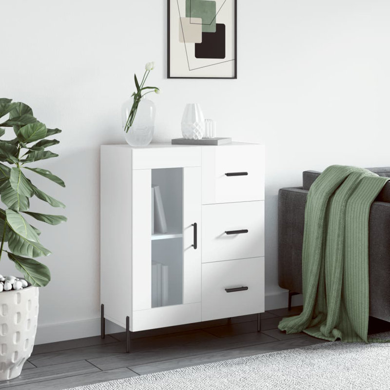 Metelus 69.5cm Sideboard, High Gloss White
