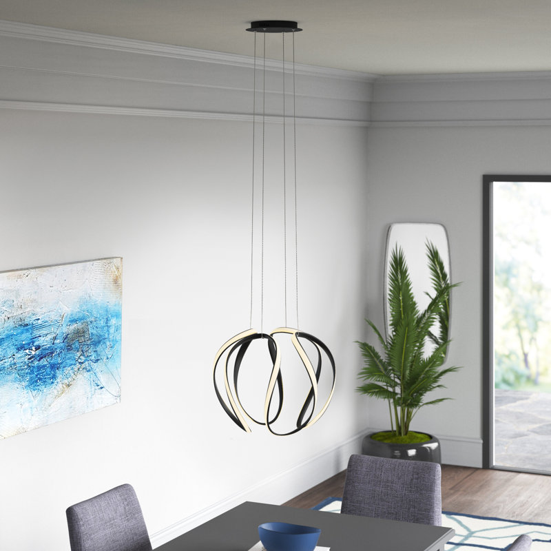 Lustre géométrique unique à 1 lumière DEL