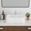 Lavabo de salle de bain rectangulaire en céramique blanc avec trou pour robinet L 19 po x l 15 po