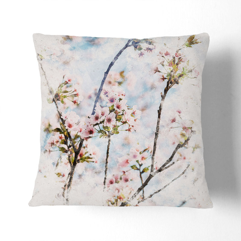 Floral Square Cushion, 55cm H x 55cm W x 20cm D