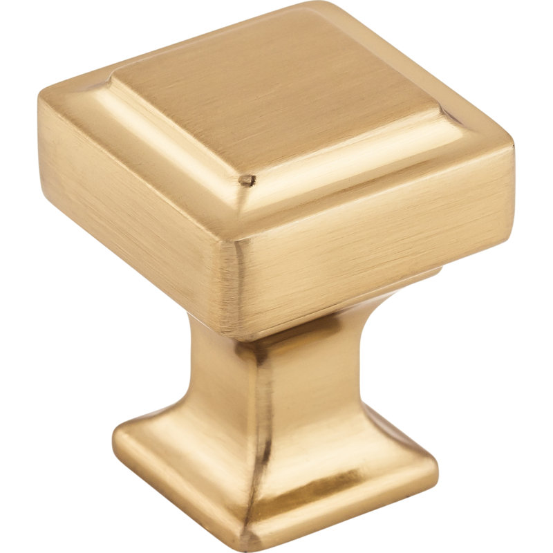 Ascendra Square Knob, 1 1/8" Length, Honey Bronze