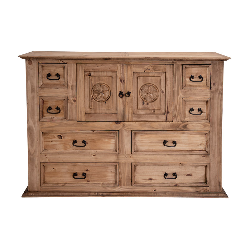 Commode avec étoile sculptée, Beige