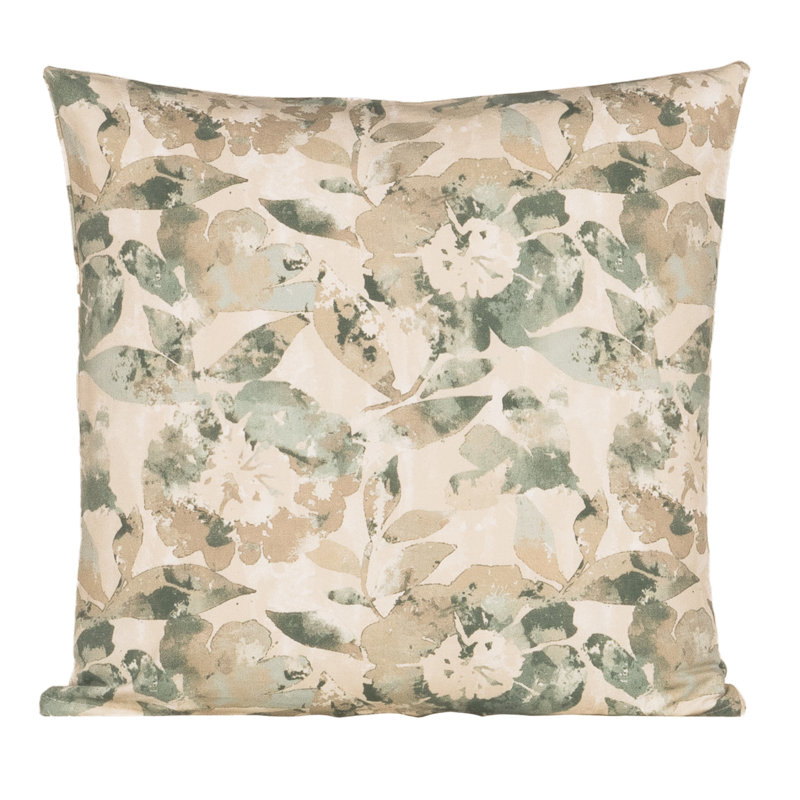 Magnolia Home Fashions Misty Spa Accent Pillow, 26"H x 26"W, Green Floral, Feather