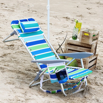 Backpack Beach Chair for Adults, Lightweight Portable Lay Flat Folding Beach Chair with 5 Reclining Positions, Backpack Straps, Phone Pocket, Cup Hold by Highland Dunes