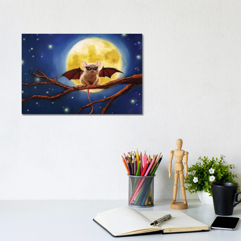 Fledemaus - Wrapped Canvas Painting, 20.32 cm H x 30.48 cm W
