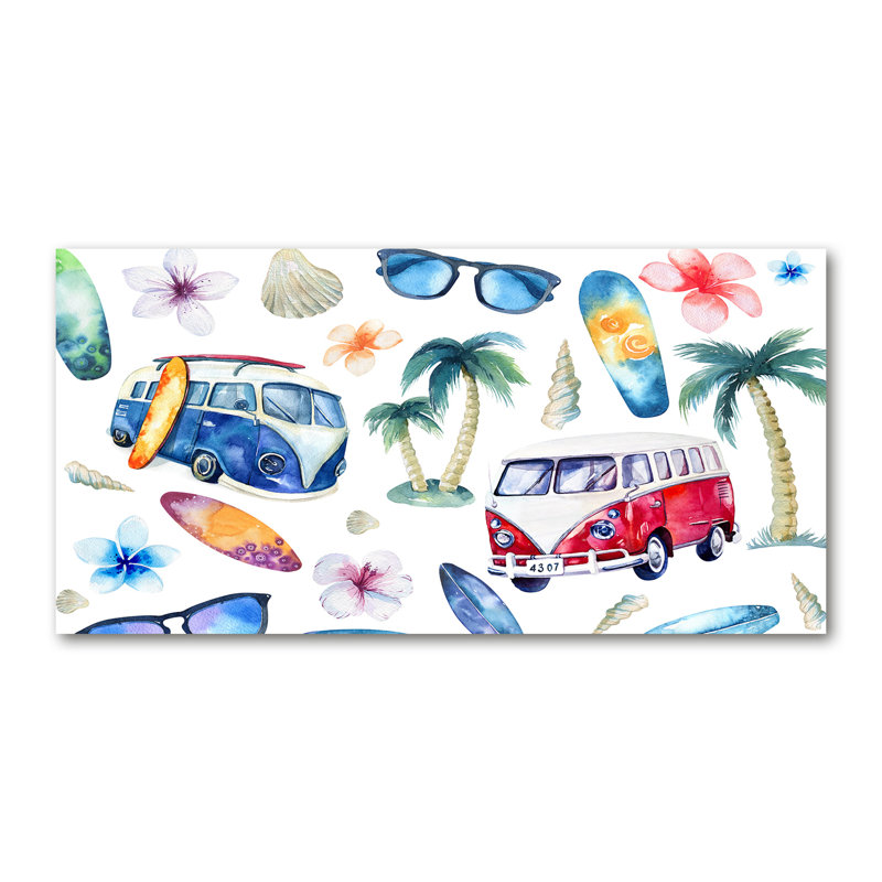 Surfing Symbols - Wrapped Canvas Print