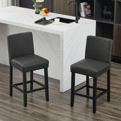 Tabouret de comptoir rembourré de 26 po avec structure en bois massif