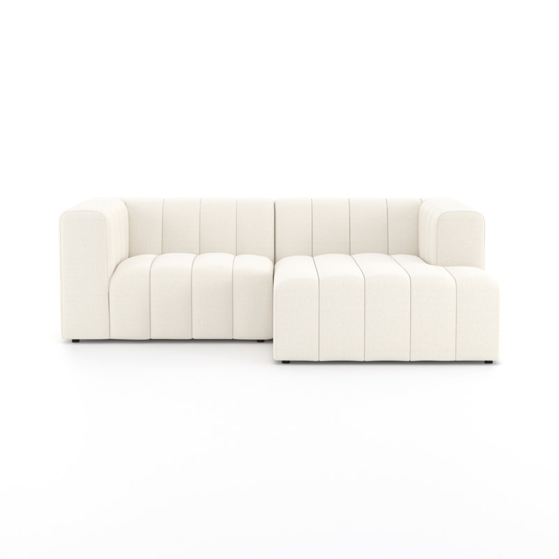 Grayson 88" Left Hand Facing Modular Sectional, Left Hand Facing, Fayette Cloud Polyester Blend