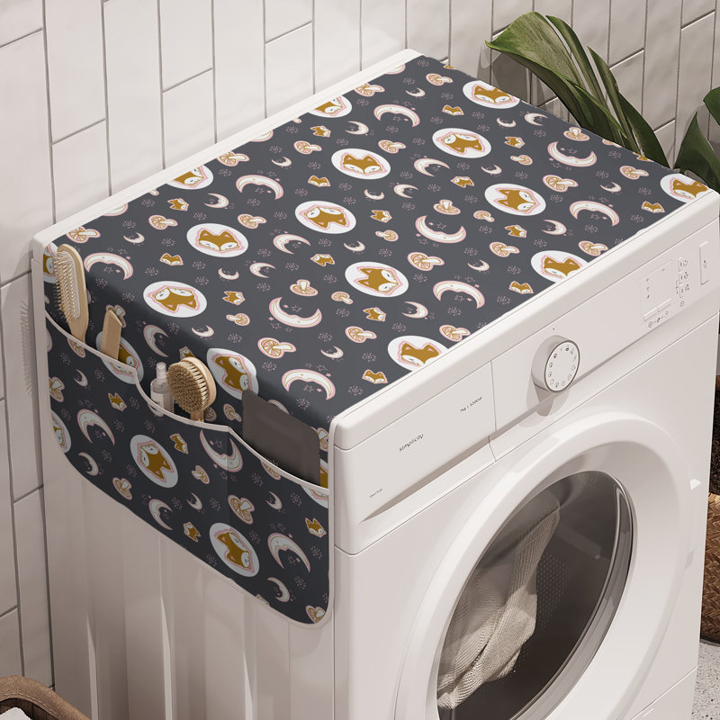 East Urban Home Forest Washing Machine Organizer Pack of 2 47" x 18.5" Pale Coffee Soft Pink