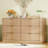 63.0''wide Fluted 9 Drawer Dresser For Bedroom, Modern Chest Of Drawers, Wood Closet Clothes Organizer For Bedroom, Hallway, Natural-309988478-309988472